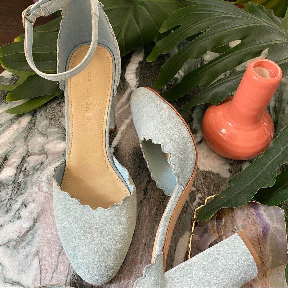 Baby Blue lovely leather heels Sise 8M